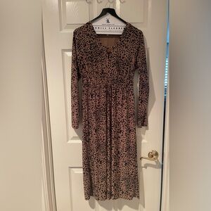 Size small brown and black midi dress